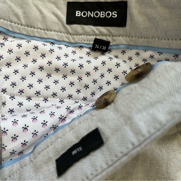 BONOBOS LIGHT GRAY PANTS SIZE 34x30 SLIM MINIMALIST SPRING SUMMER CASUAL - Picture 4 of 6